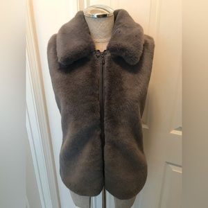 WHBM faux fur vest